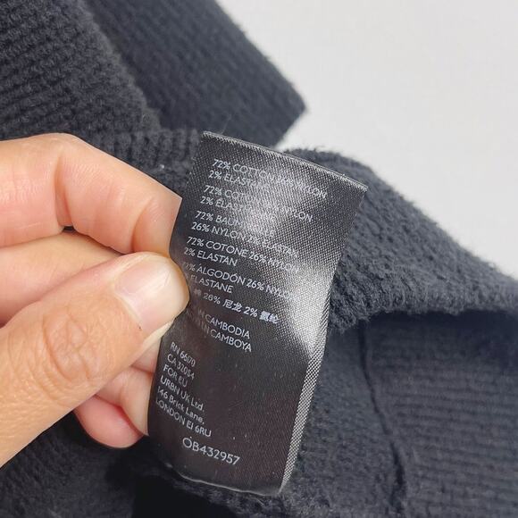 Free People XSmall Black Ottoman Slouchy Tunic Sweater Pullover Cotton Oversized - Picture 9 of 12